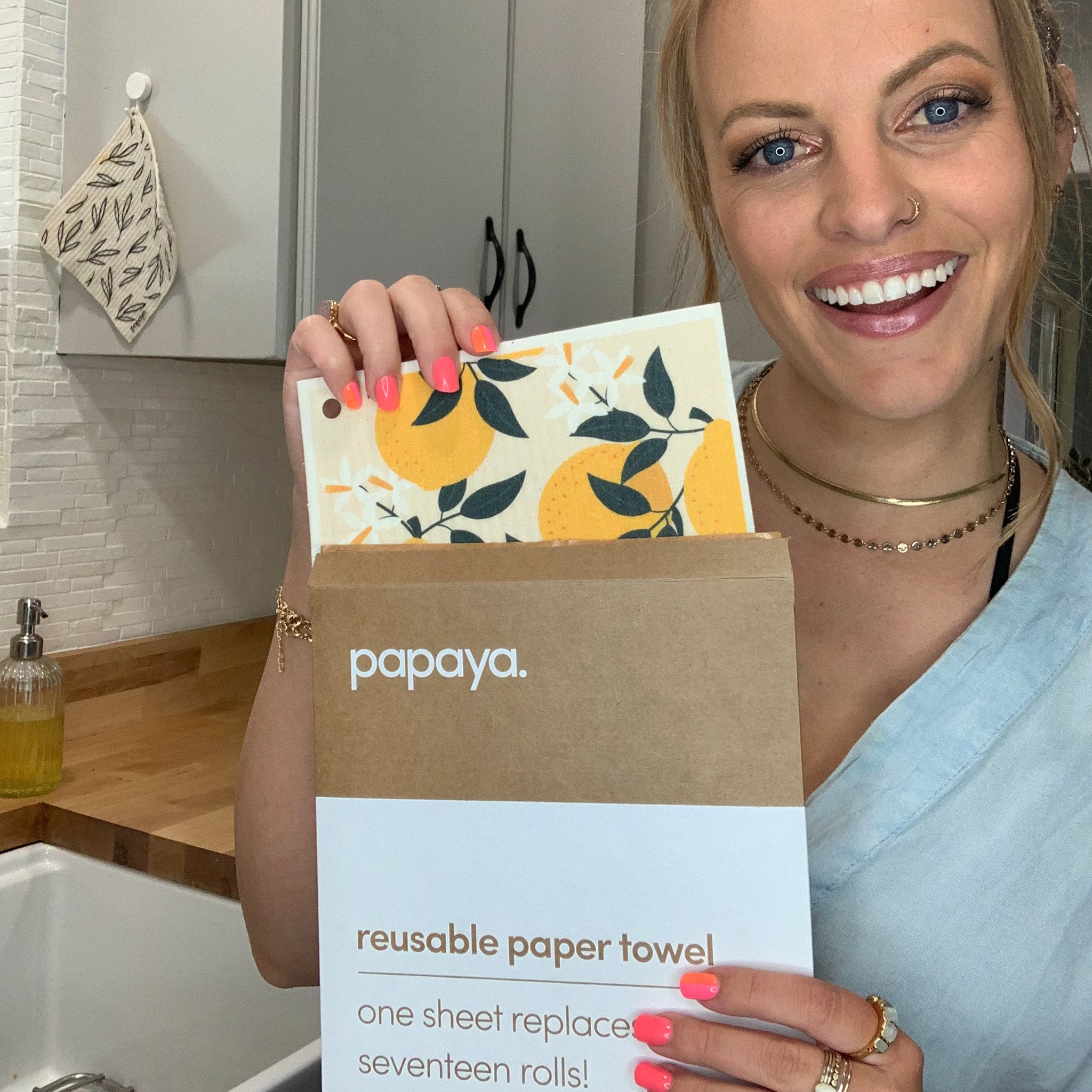 Love You a Brunch  Fried Egg Pattern Paper Towel - Papaya