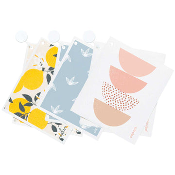 4 Papaya Reusable Paper Towels And 2 Hanging Hooks W/ Pouches - Squeeze The  Day