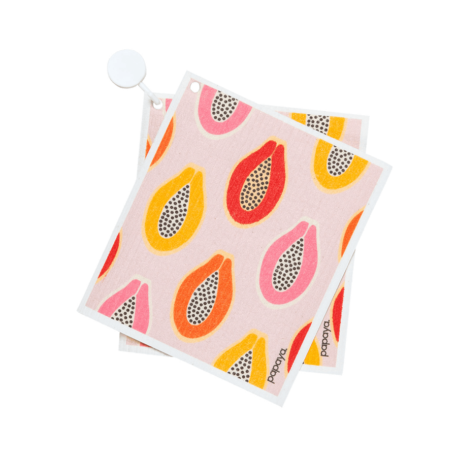 Papaya Reusable Paper Towels & Hook Strawberry Blonde Pkg/2